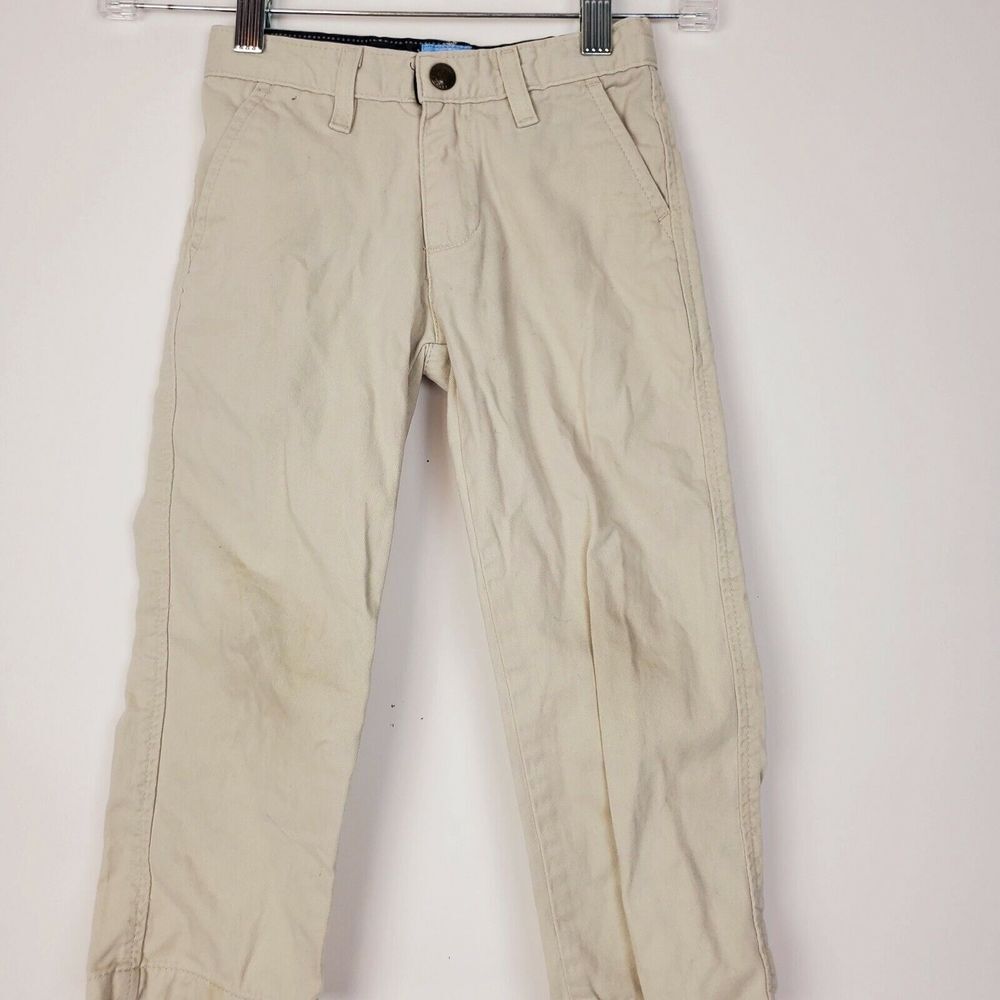 JK Authentic Boys Beige Khaki Pants School Uniform Size 4R Flat Front